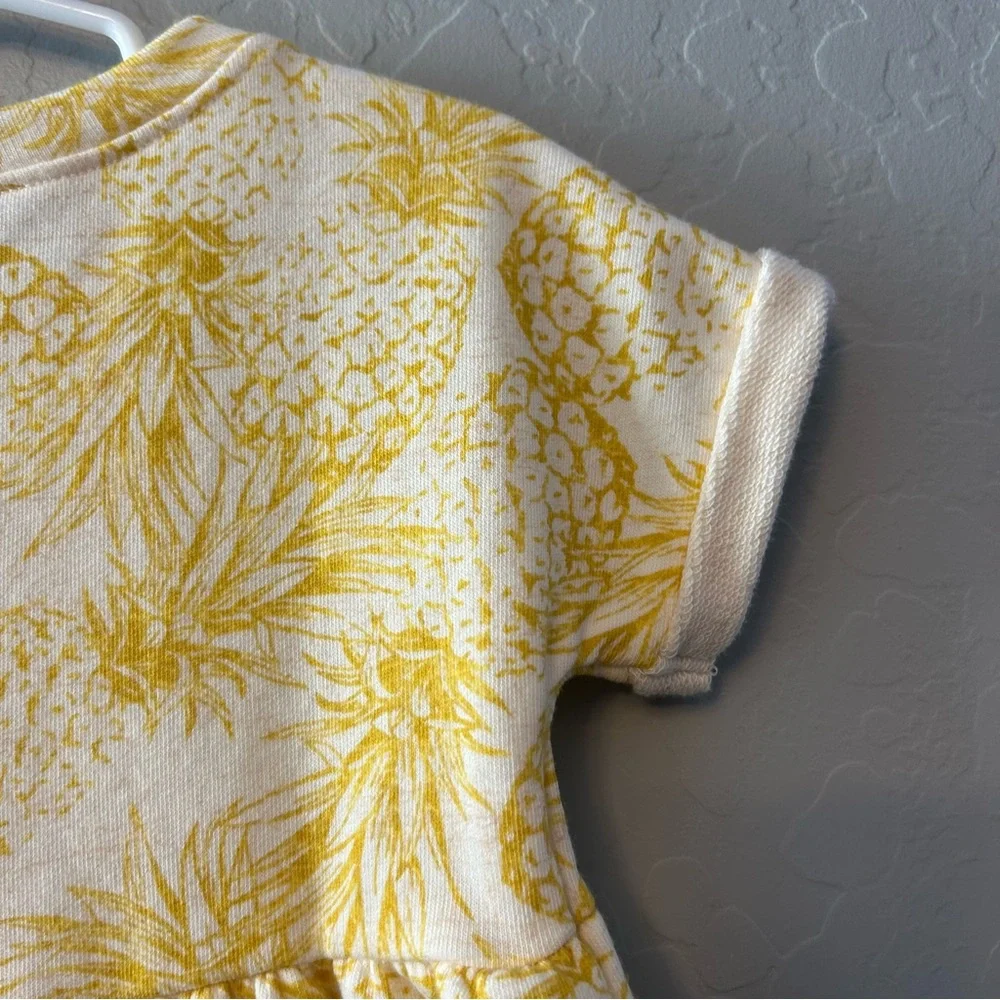 Old Navy yellow pineapple print short sleeve tunic top size 2T NEW